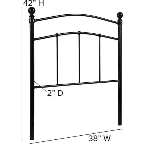 Centerline Dynamics Beds & Headboards Woodstock Decorative Twin Size Headboard - Metal - Black