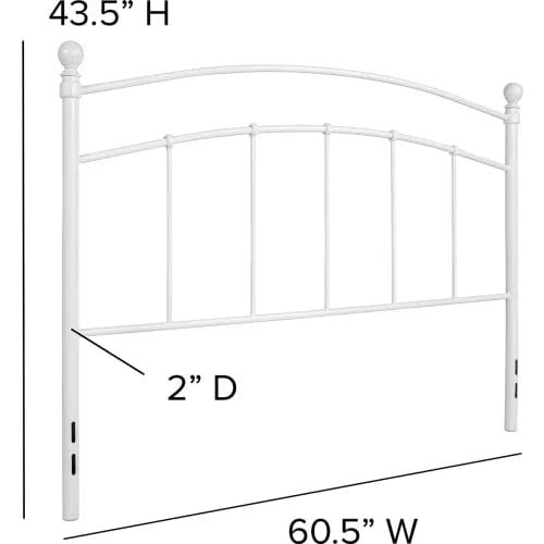 Centerline Dynamics Beds & Headboards Woodstock Decorative White Metal Size Headboard, Queen