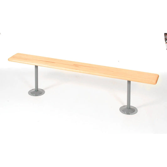 Centerline Dynamics Benches Locker Room Bench, Hardwood With Steel Tube Pedestal Legs, 48 x 9-1/2 x 17