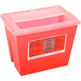 Centerline Dynamics Biohazard Sharps Container 2-Gallon Red 11-5/8"W x 7-3/4"D x 8-5/8"H Multi-Purpose Sharps Container