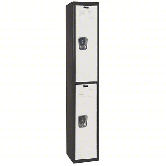Centerline Dynamics Black Tie Lockers Light Gray / Assembled Hallowell Black Tie Locker, 12"W x 18"D x 72"H, Double Tier, 1-Wide,