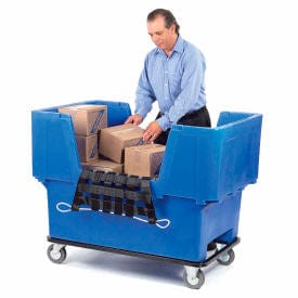 Centerline Dynamics Box Trucks Dandux Blue Easy Access 18 Bushel Plastic Mail & Box Truck 51166718U-5S with Cargo Net