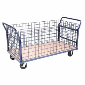 Centerline Dynamics Box Trucks Global Industrial™ Euro Truck with 4 Wire Sides & Wood Deck 60 x 30 2000 Lb. Capacity