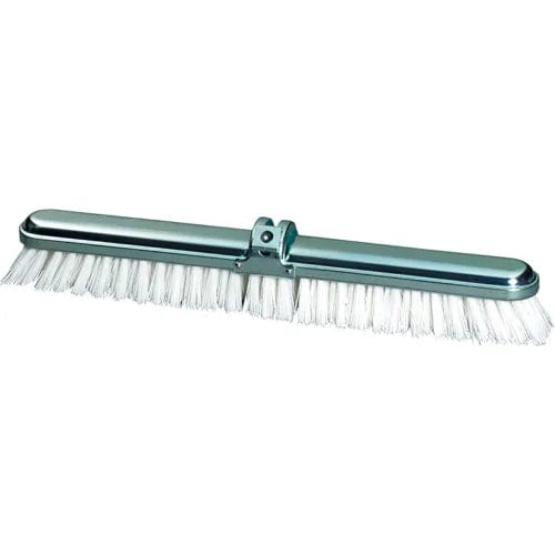 Centerline Dynamics Brooms & Dusters 18" Long Steel Back White Deck Scrub with Stiff Polypropylene Bristles - Pkg Qty 12