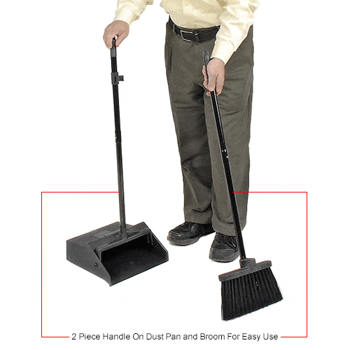 Centerline Dynamics Brooms & Dusters Carlisle Duo-Pan Dustpan And Lobby Broom 36", Black - 36141503