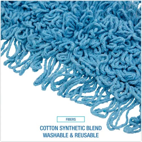 Centerline Dynamics Brooms & Dusters Dust Mop Head, Cotton/Synthetic Blend, 36 x 5, Looped-End, Blue