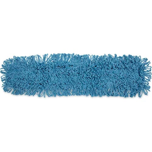 Centerline Dynamics Brooms & Dusters Dust Mop Head, Cotton/Synthetic Blend, 36 x 5, Looped-End, Blue