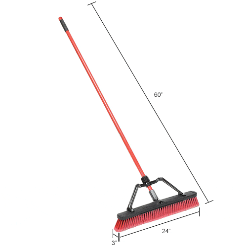 Centerline Dynamics Brooms & Dusters Libman Commercial 24" Multi Sweep - Red Brace Handle 823 - Pkg Qty 3