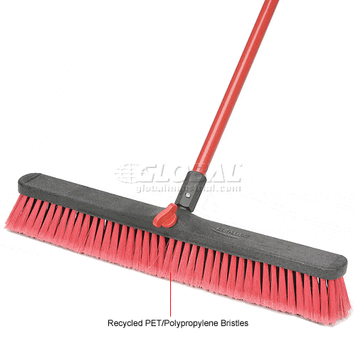 Centerline Dynamics Brooms & Dusters Libman Commercial Push Broom with Resin Block - 24 - Medium-Duty Bristles - 805 - Pkg Qty 4