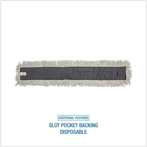 Centerline Dynamics Brooms & Dusters Mop Head, Dust, Disposable, Cotton/Synthetic Fibers, 48 x 5, White
