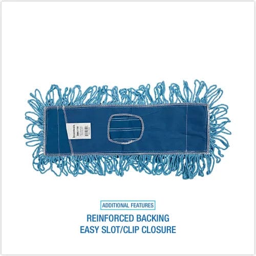 Centerline Dynamics Brooms & Dusters Mop Head, Dust, Looped-End, Cotton/Synthetic Fibers, 18 x 5, Blue