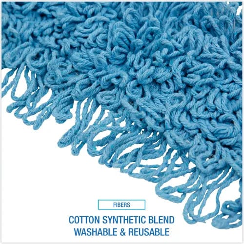 Centerline Dynamics Brooms & Dusters Mop Head, Dust, Looped-End, Cotton/Synthetic Fibers, 24 x 5, Blue