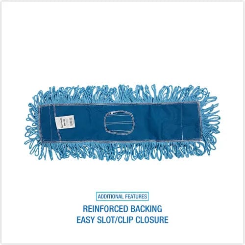 Centerline Dynamics Brooms & Dusters Mop Head, Dust, Looped-End, Cotton/Synthetic Fibers, 24 x 5, Blue