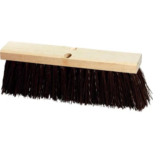 Centerline Dynamics Brush Heads 18"W Street Broom Head with Stiff Brown Polypropylene and Wood Frame - Pkg Qty 12