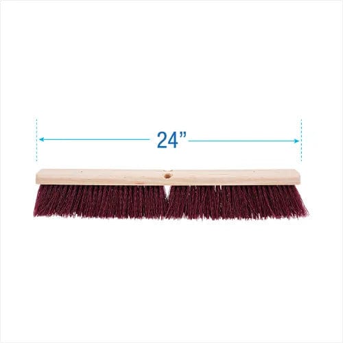 Centerline Dynamics Brush Heads Floor Brush Head, 3.25" Maroon Stiff Polypropylene Bristles, 24" Brush