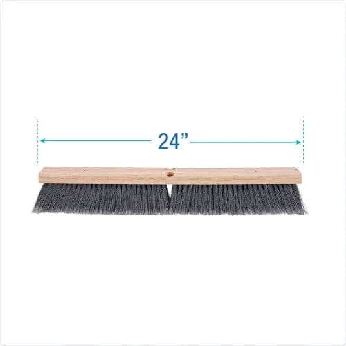 Centerline Dynamics Brush Heads Floor Brush Head, 3" Gray Flagged Polypropylene Bristles, 24" Brush