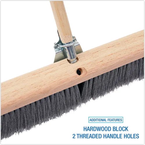 Centerline Dynamics Brush Heads Floor Brush Head, 3" Gray Flagged Polypropylene Bristles, 36" Brush