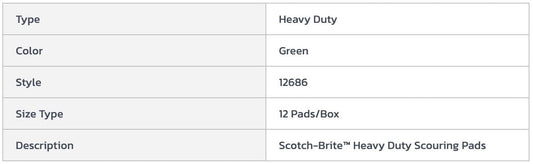 Centerline Dynamics Brushes, Sponges & Squeegees 3M Scotch-Brite™ Heavy Duty Scouring Pads , Green, 36 Pads - 86