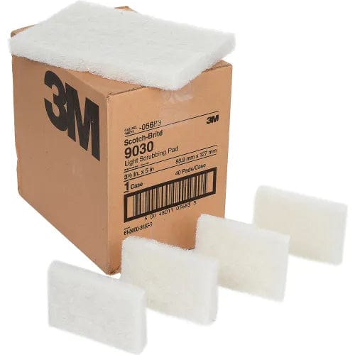Centerline Dynamics Brushes, Sponges & Squeegees 3M Scotch-Brite™ Light Duty Scouring Pads , White, 40 Pads - 9030