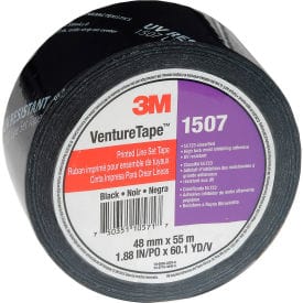 Centerline Dynamics Building & Construction Tape 3M™ Venture Tape 1507PRTD-Q130 UV Resistant Line Set Tape 2 IN x 60 Yards Black