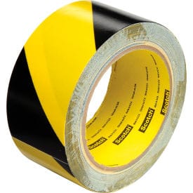 Centerline Dynamics Building & Construction Tape Caution Stripe Tape, 2"W x 108'L, Black/Yellow, 1 Roll