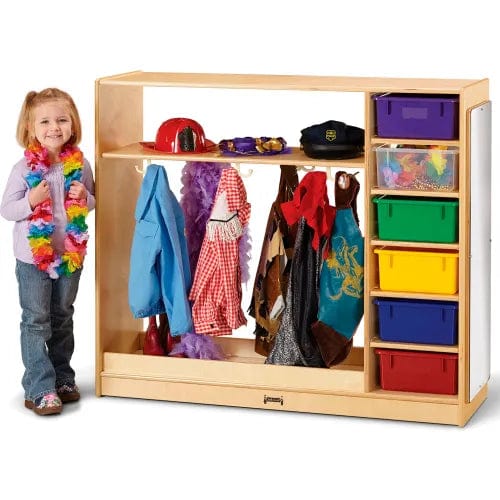 Centerline Dynamics Childcare & Nursery Kid Dress-Up Storage Unit with Colored Tubs - 48"W x 15"D x 41.5"H