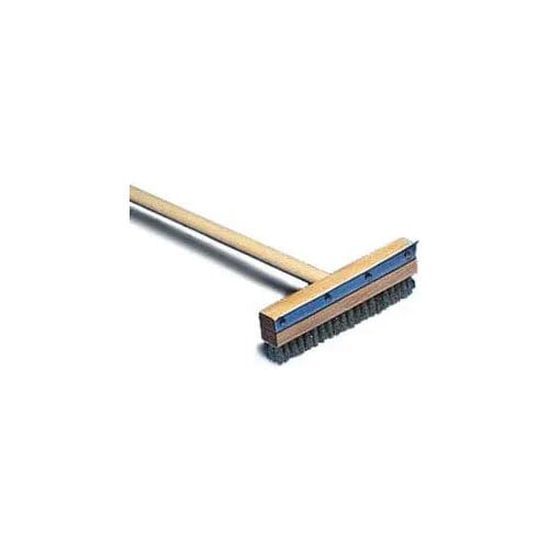 Centerline Dynamics Cleaning Brushes Oven Brush, 60" Wood Handle, 10" Wide, Brass Bristles And Scraper