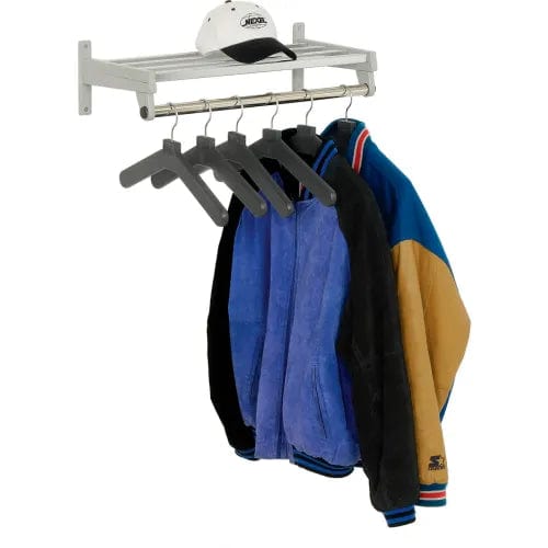 Centerline Dynamics Coat Racks & Stand 24" Garment Wall Rack Includes 6 Hangers - Silver