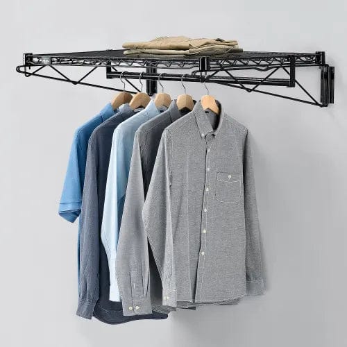 Centerline Dynamics Coat Racks & Stand Black Coat Rack with Bars - Wall Mount - 36"W x 24"D x 6"H