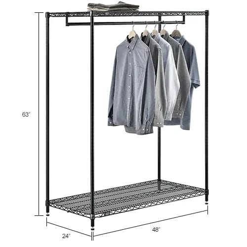 Centerline Dynamics Coat Racks & Stand Free Standing Clothes Rack - 2 Shelf - 48"W x 24"D x 63"H