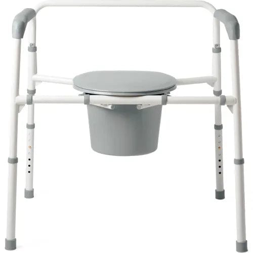 Centerline Dynamics Commodes 3 in 1 Elongated Bariatric Steel Folding Commode, 650 lb. Capacity