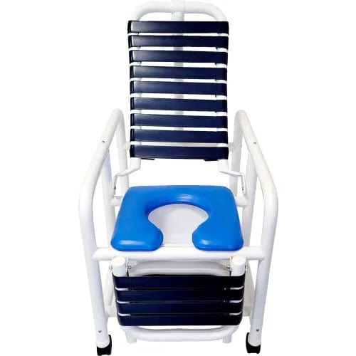 Centerline Dynamics Commodes Deluxe Reclining Shower Chair, Footrest, 335 lb. Capacity