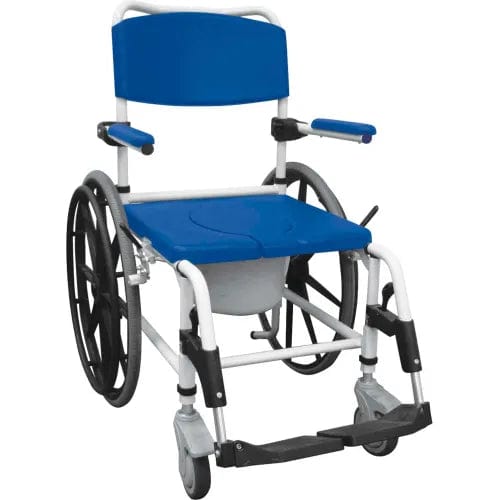 Centerline Dynamics Commodes Shower Commode Wheelchair NRS185006, Aluminum, Blue