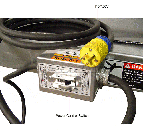 Centerline Dynamics Conveyors Omni Metalcraft Powered 20"W x 10'L Belt Conveyor with 6"H Side Rails