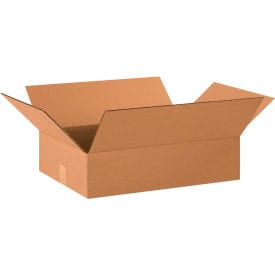 Centerline Dynamics Corrugated Box Flat Cardboard Corrugated Boxes, 20"L x 14"W x 4"H, Kraft - Pkg Qty 25