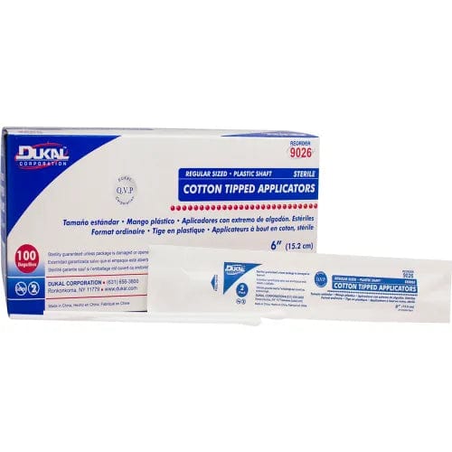 Centerline Dynamics Cotton Tipped Applicators Applicator, 6" Plastic Shaft Cotton-Tipped, Sterile, 2/PK, 100 PK/Box, 10 Box/Case