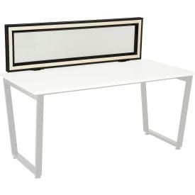 Centerline Dynamics Desk Interion® Universal Clamp-On Desk Partition - Frosted Glass