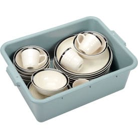 Centerline Dynamics Dish Box Winco PL-7G, Gray, Polypropylene, 21-1/2"D x 15-3/4"W x 7-1/4"H, NSF, Bus Box