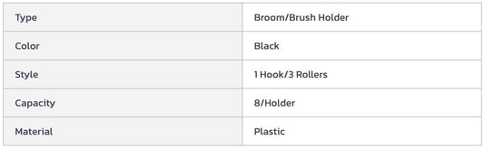 Centerline Dynamics Dispensers & Organizers Carlisle Roll 'N Grip™ Holder System, Black, 18", 1 Hook/3 Rollers - 4073100 - Pkg Qty 12