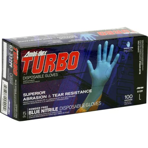 Centerline Dynamics Disposable Gloves Industrial Grade Nitrile Glove, Powder-Free, Textured, Blue, L, 1000/Case