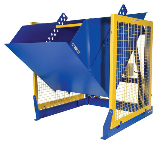 Centerline Dynamics Dumpers Vestil Steel Electric Hydraulic Box Dumper 60 In. Dump Height 2,000 Lb. Capacity