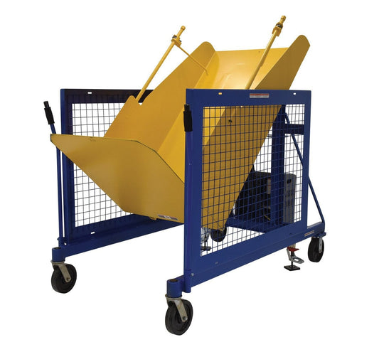 Centerline Dynamics Dumpers Vestil Steel Universal DC Powered Trash Can Dumper 48 In. Maximum Dump Height