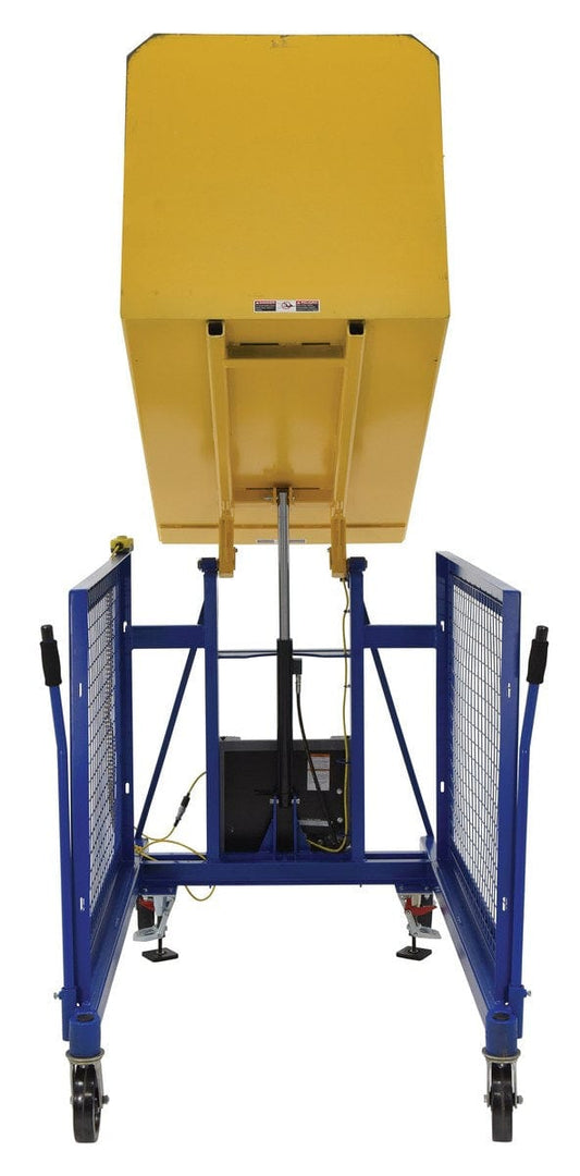 Centerline Dynamics Dumpers Vestil Steel Universal DC Powered Trash Can Dumper 48 In. Maximum Dump Height