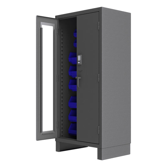 Centerline Dynamics Durham 14 Gauge Cabinet Blue Durham Access Control Cabinet, 14 Gauge, 30 Red Bins