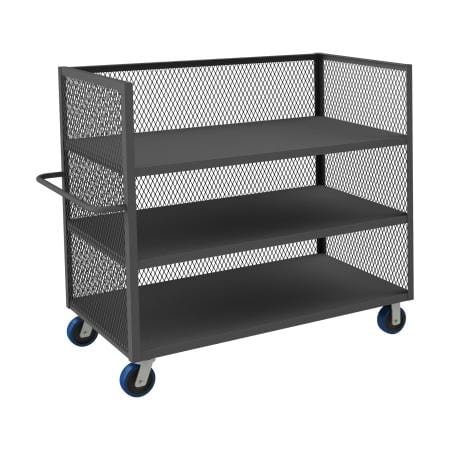 Centerline Dynamics Durham 3 Sided Mesh Truck 30-3/8 x 66-1/2 x 56-7/16 Durham 3 Sided Mesh Truck, 3 Fixed Shelves