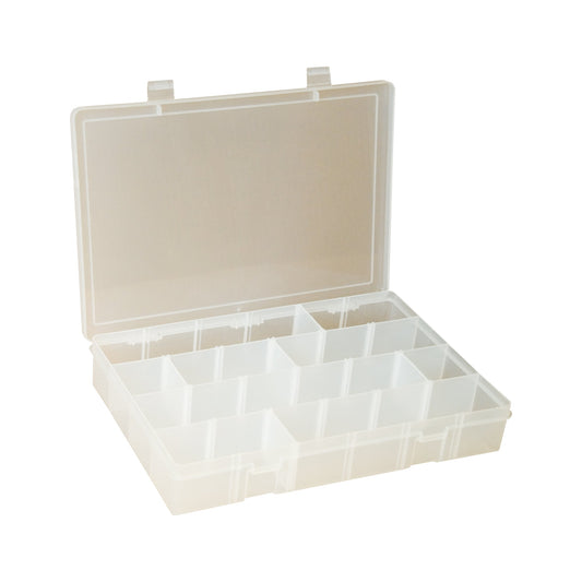 Centerline Dynamics Durham Compartment Boxes Durham Large Plastic Compartment Box, Adjustable, Clear