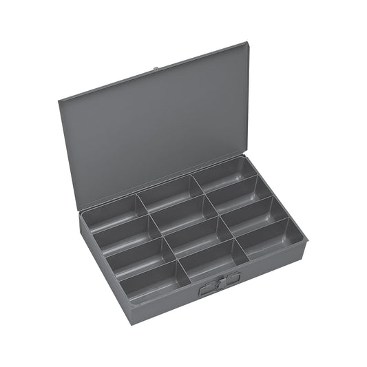 Centerline Dynamics Durham Compartment Boxes Durham Large Steel Compartment Box, 12 Compartments, Gray