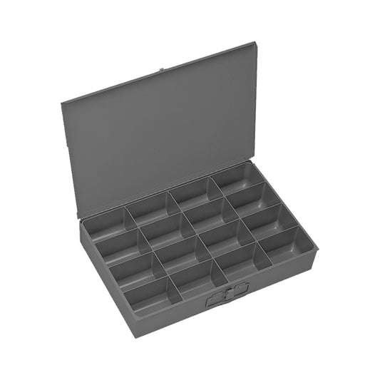 Centerline Dynamics Durham Compartment Boxes Durham Large Steel Compartment Box, 16 Compartments, Gray