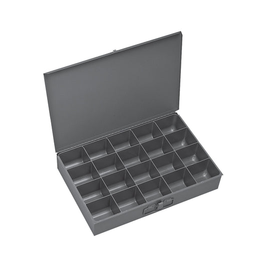 Centerline Dynamics Durham Compartment Boxes Durham Large Steel Compartment Box, 20 Compartments, Gray