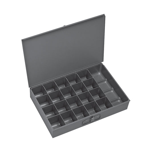 Centerline Dynamics Durham Compartment Boxes Durham Large Steel Compartment Box, 21 Compartments, Gray
